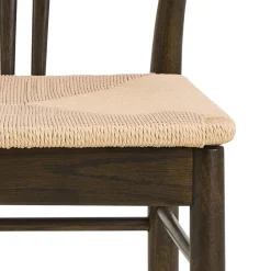 Eetkamerstoel Irenka Met Armleuning Paper Plaits Wit/Zwart - Giga Living