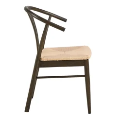 Eetkamerstoel Irenka Met Armleuning Paper Plaits Wit/Zwart - Giga Living