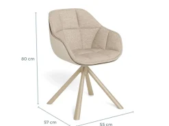 Eetkamerstoel Ivar Cona Beige Draaibaar Set van 2 - Giga Living