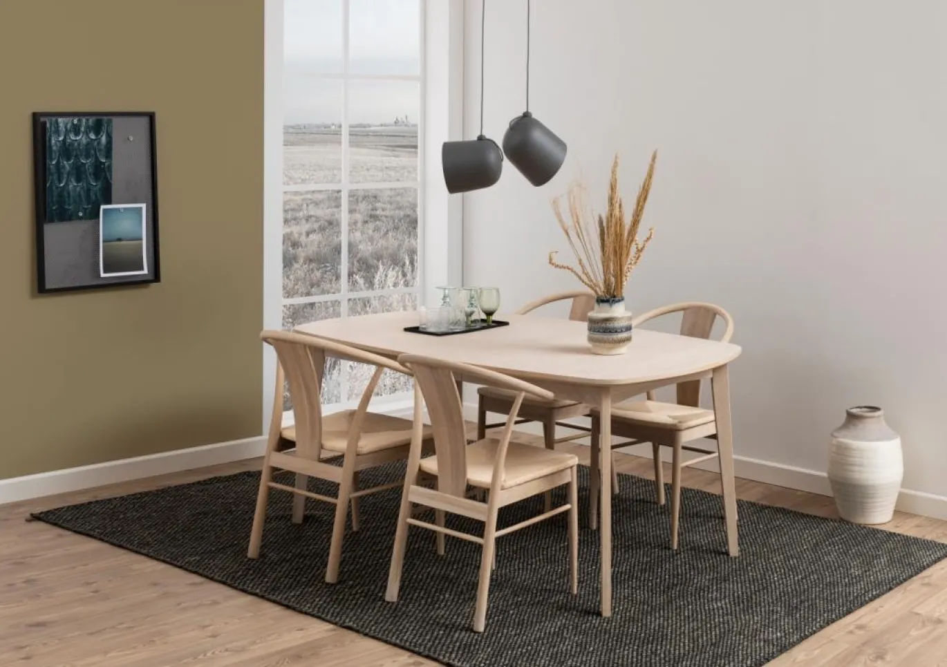 Eetkamerstoel Julen Met Armleuning Paper Plaits Off White - Giga Living