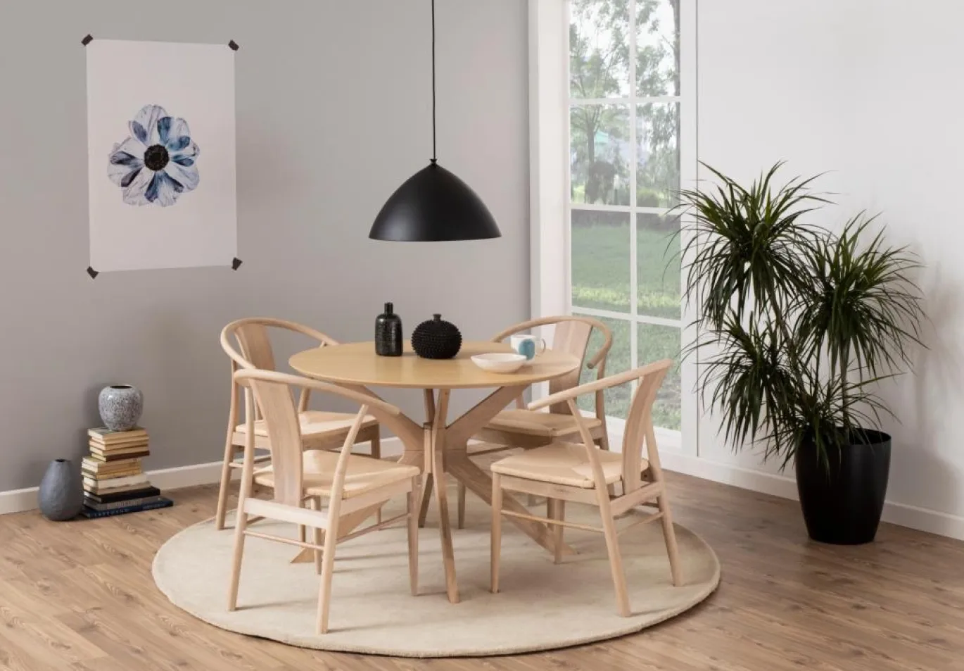 Eetkamerstoel Julen Met Armleuning Paper Plaits Off White - Giga Living