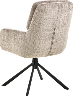 Eetkamerstoel Kieran Met Armleuning Juto Beige Set van 2 - Giga Living