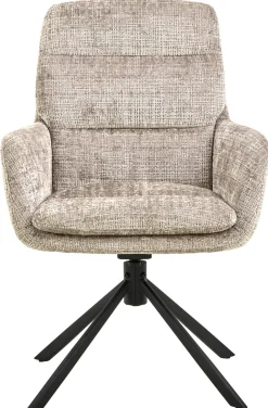 Eetkamerstoel Kieran Met Armleuning Juto Beige Set van 2 - Giga Living