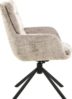 Eetkamerstoel Kieran Met Armleuning Juto Beige Set van 2 - Giga Living