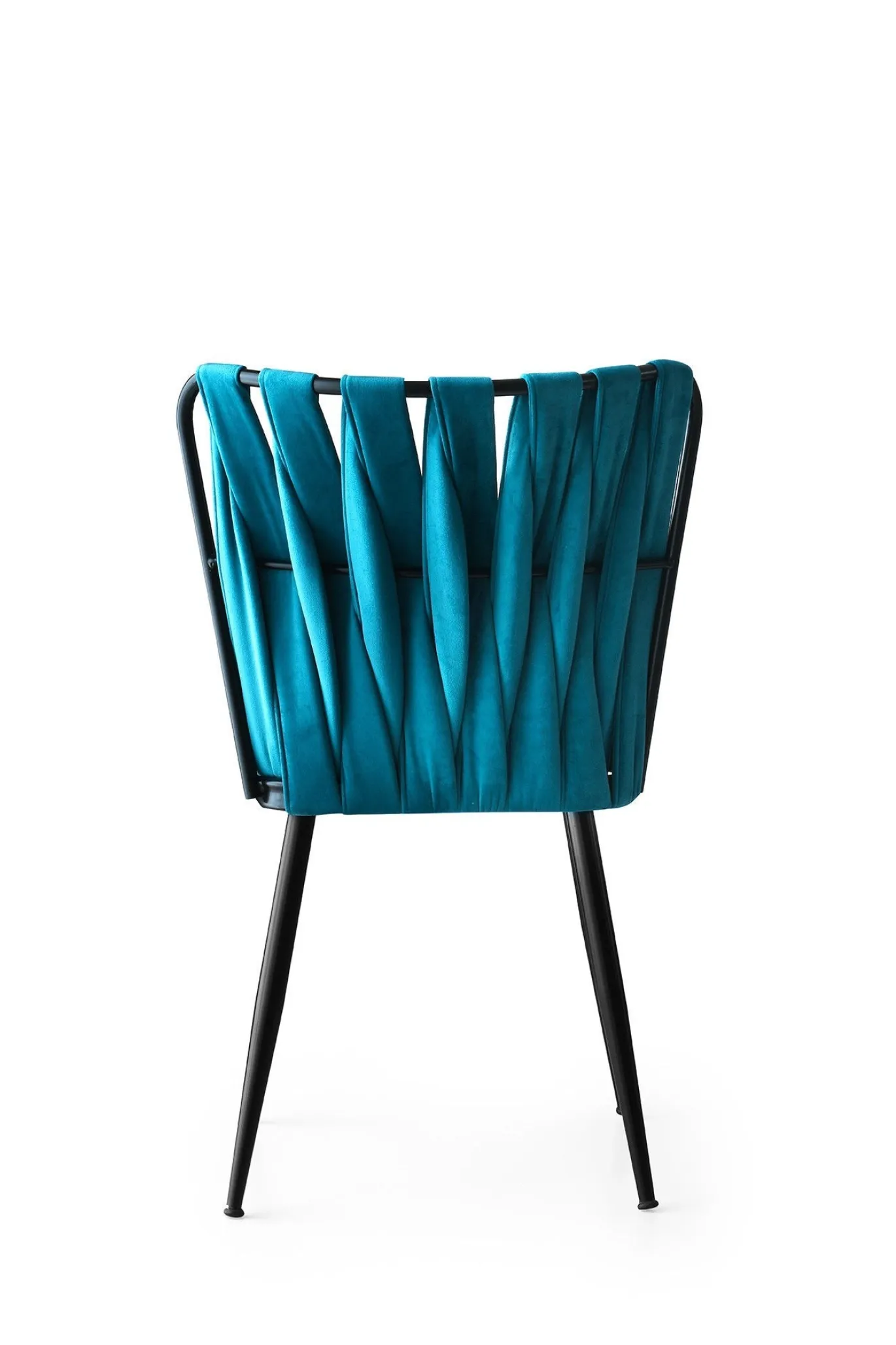 Eetkamerstoel Kusakli Velvet Blauw Set van 2