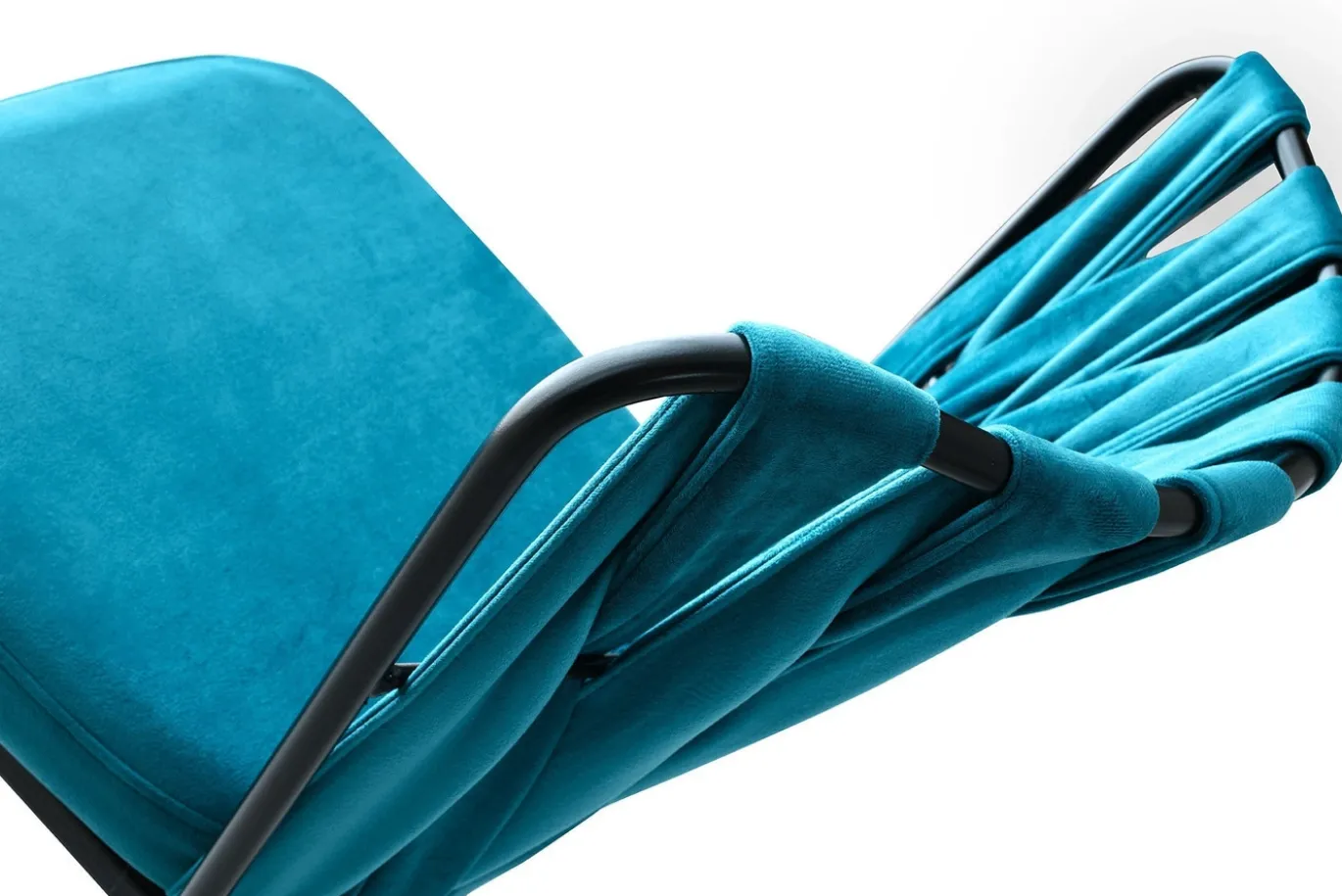 Eetkamerstoel Kusakli Velvet Blauw Set van 2