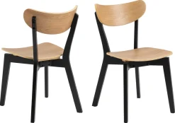 Eetkamerstoel Levi Eiken Fineer Naturel/Zwart - Giga Living