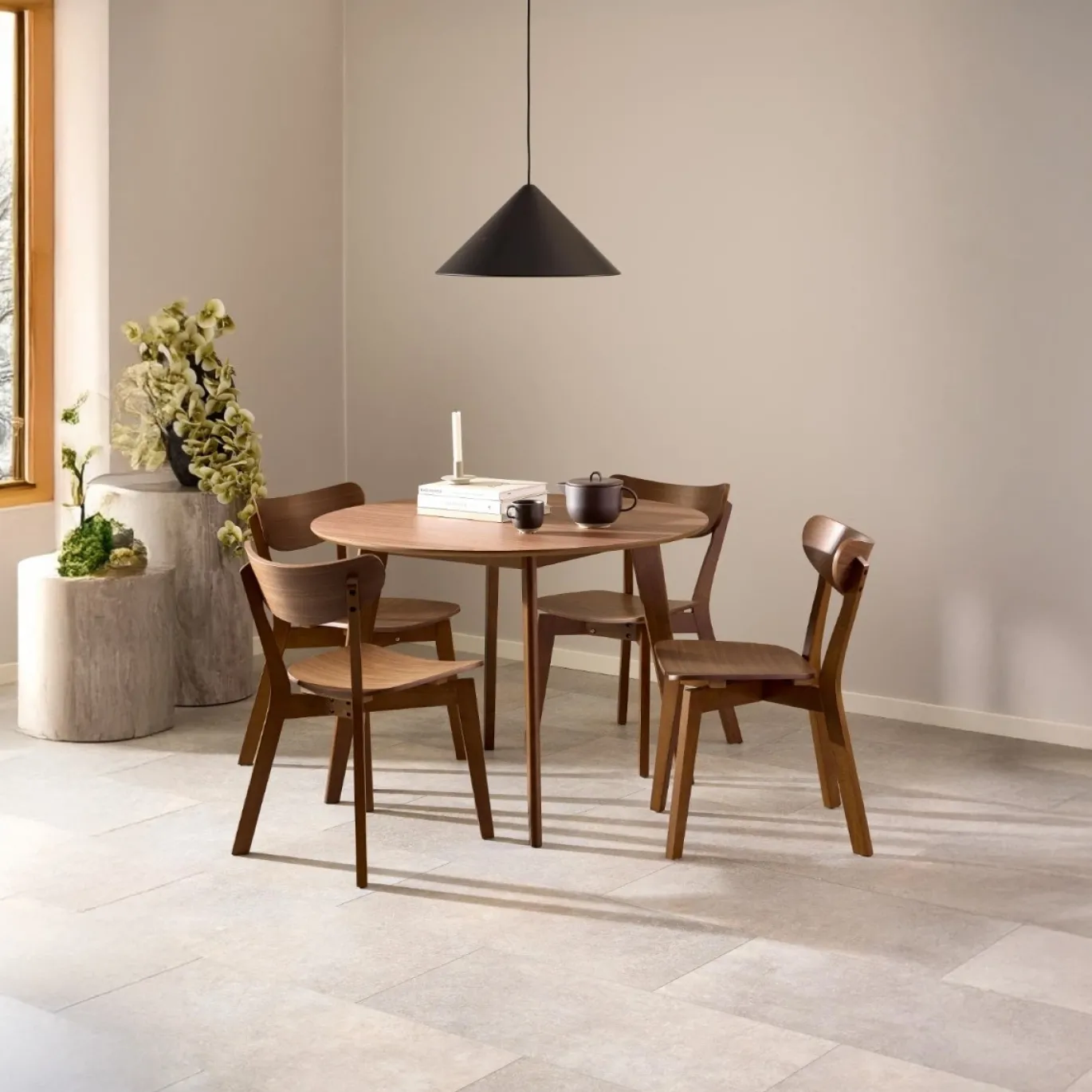 Eetkamerstoel Levi Walnut Fineer Mat - Giga Living