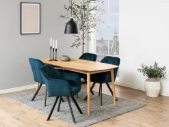 Eetkamerstoel Lida Met Armleuning Navy Blauw - Giga Living