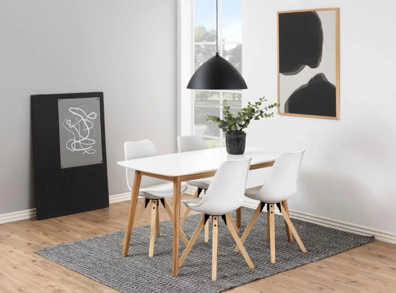 Eetkamerstoel Ljusvik Wit Pu - Giga Living