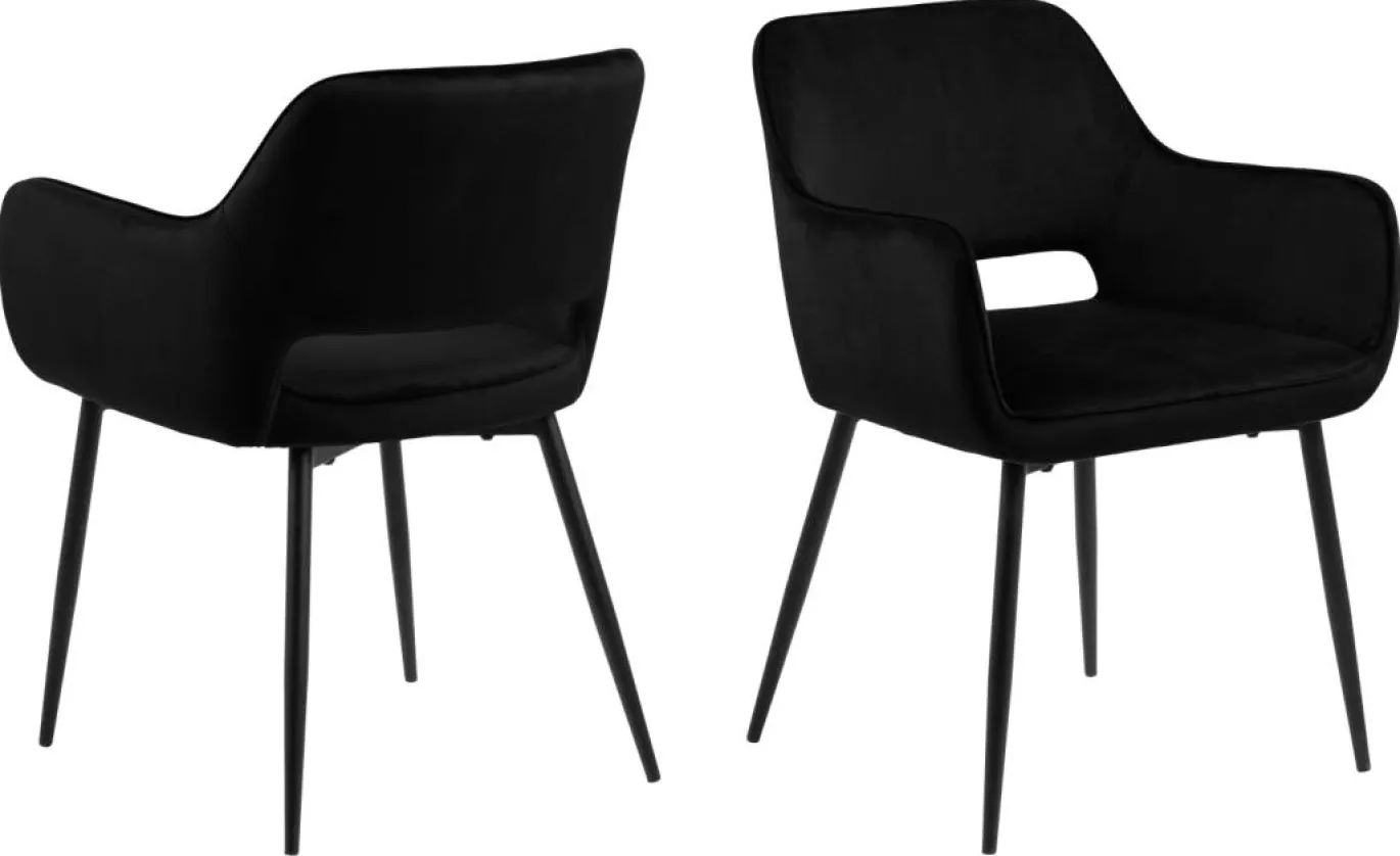 Eetkamerstoel Lucca Met Armleuning Zwart - Giga Living