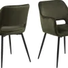 Eetkamerstoel Lucca Met Armleuning Groen - Giga Living
