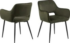 Eetkamerstoel Lucca Met Armleuning Groen - Giga Living