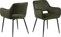 Eetkamerstoel Lucca Met Armleuning Groen - Giga Living
