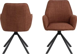 Eetkamerstoel Lugo Met Armleuning Terracotta Basel - Giga Living