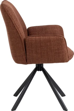Eetkamerstoel Lugo Met Armleuning Terracotta Basel - Giga Living