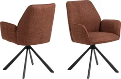 Eetkamerstoel Lugo Met Armleuning Terracotta Basel - Giga Living
