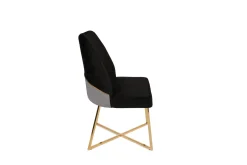 Eetkamerstoel Madrid Velvet Zwart Set van 2