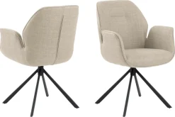 Eetkamerstoel met Armleuning Marouan Beige - Giga Living