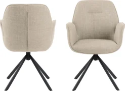 Eetkamerstoel met Armleuning Marouan Beige - Giga Living