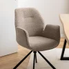 Eetkamerstoel met Armleuning Marouan Bouclé Beige - Giga Living