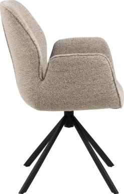 Eetkamerstoel met Armleuning Marouan Bouclé Beige - Giga Living