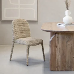 Eetkamerstoel Mia Taupe Chenille - Giga Meubel