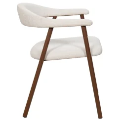 Eetkamerstoel Mila Beige/Walnoot - Giga Meubel