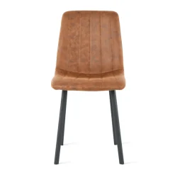 Eetkamerstoel Minsk Microleder Cognac - Giga Meubel