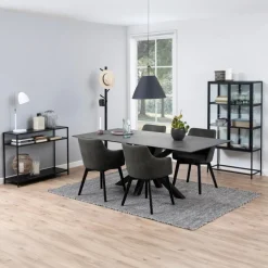 Eetkamerstoel Mollen Met Armleuning Antraciet Preston - Giga Living