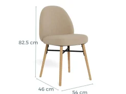 Eetkamerstoel Mona Beige Set van 2 - Giga Living