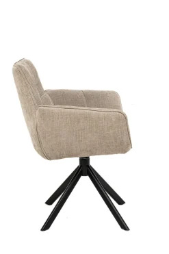 Eetkamerstoel Monaco Milan Beige Venus Draaibaar Zwart