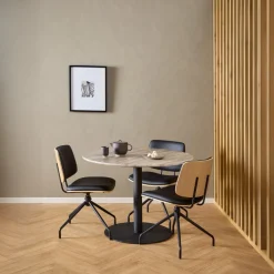 Eetkamerstoel Muris Zwart Pu - Giga Living