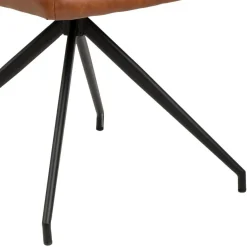 Eetkamerstoel Naga Met Armleuning leather look Bruin - Giga Living