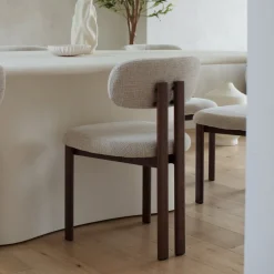 Eetkamerstoel Noor Beige/Walnoot - Giga Meubel
