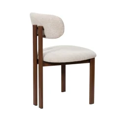 Eetkamerstoel Noor Beige/Walnoot - Giga Meubel
