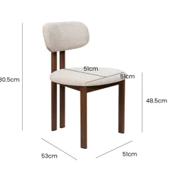 Eetkamerstoel Noor Beige/Walnoot - Giga Meubel