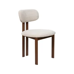 Eetkamerstoel Noor Beige/Walnoot - Giga Meubel