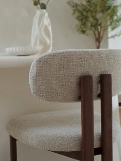 Eetkamerstoel Noor Beige/Walnoot - Giga Meubel