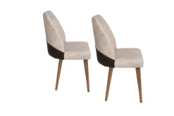 Eetkamerstoel Nova Velvet Crème Set van 2