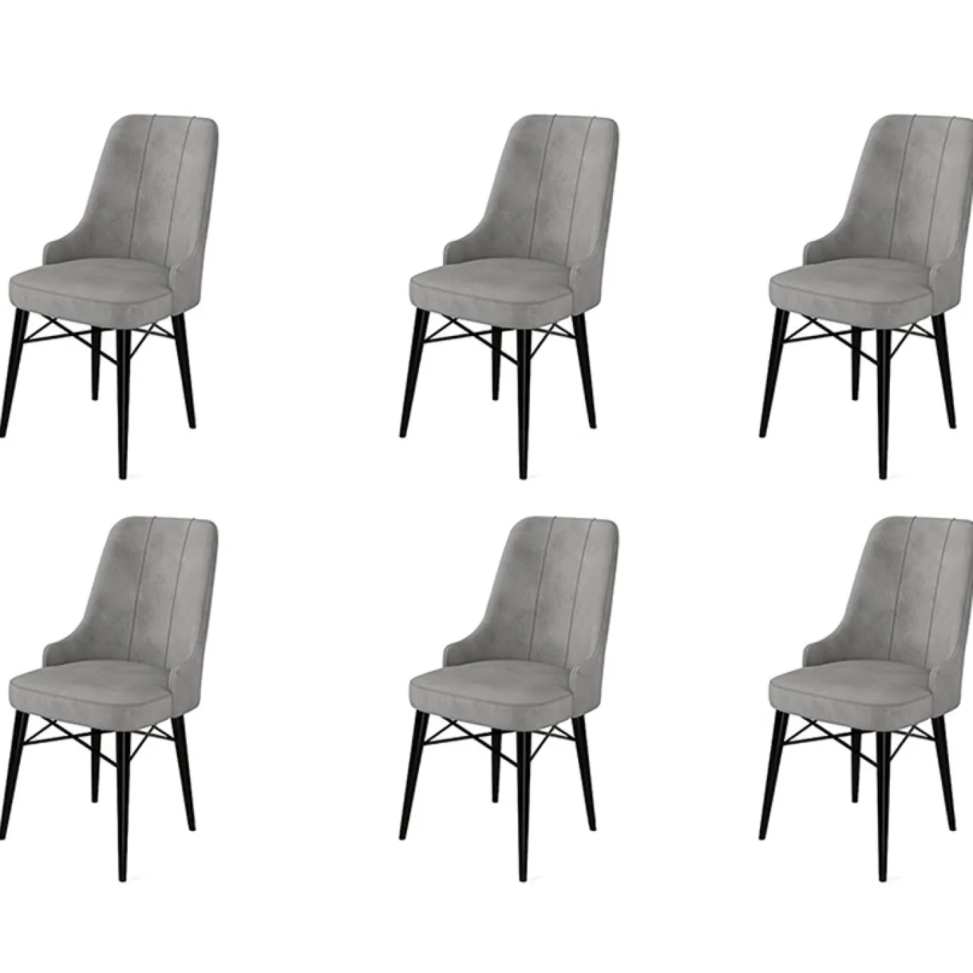 Eetkamerstoel Pare Grijs Set van 6