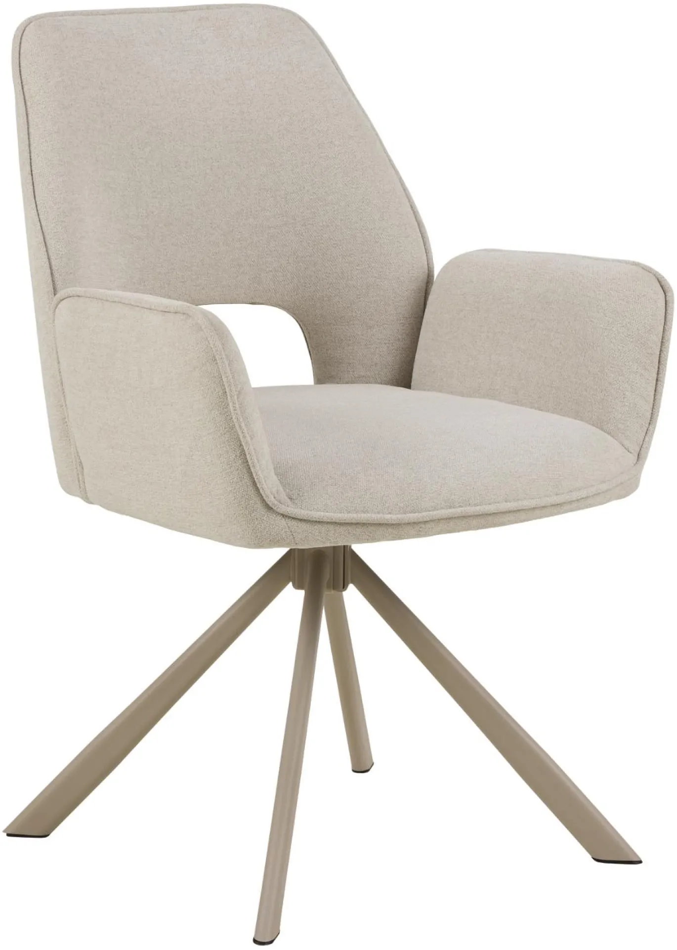 Eetkamerstoel Ravi Met Armleuning Apia Beige Set van 2 - Giga Living