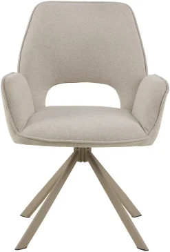 Eetkamerstoel Ravi Met Armleuning Apia Beige Set van 2 - Giga Living