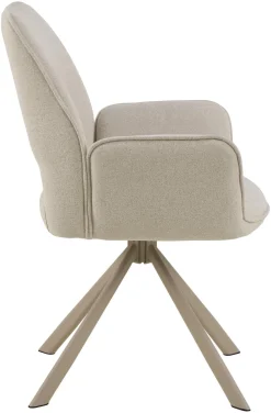 Eetkamerstoel Ravi Met Armleuning Apia Beige Set van 2 - Giga Living