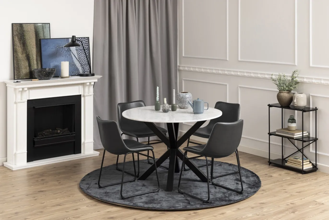 Eetkamerstoel Regina PU-Leer Zwart - Giga Living