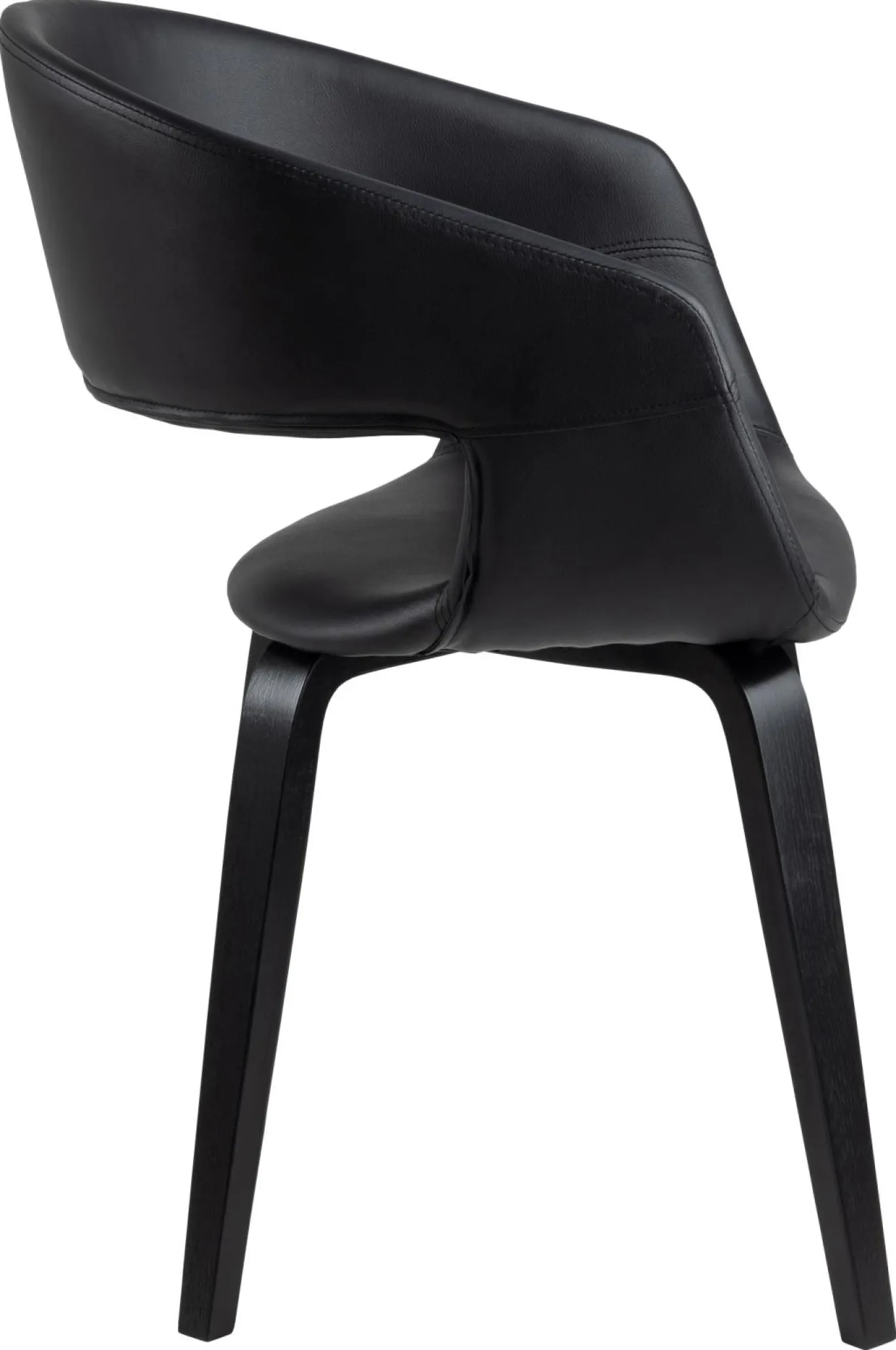 Eetkamerstoel Sanda Met Armleuning Zwart Pu - Giga Living