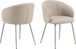 Eetkamerstoel Skive Met Armleuning Beige Basel - Giga Living