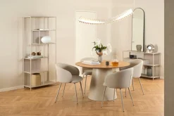 Eetkamerstoel Skive Met Armleuning Beige Basel - Giga Living