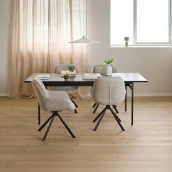 Eetkamerstoel Sundre Met Armleuning Zand Caso - Giga Living