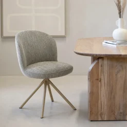 Eetkamerstoel Teske Taupe Draaibaar - Giga Meubel